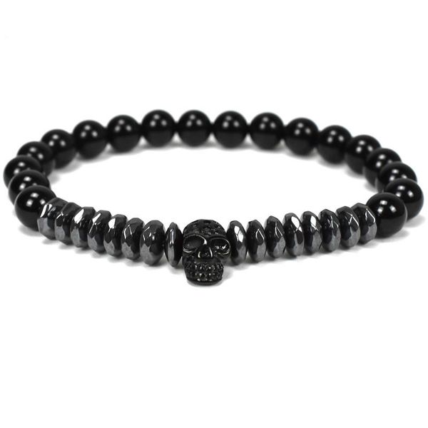 skull skeleton titanium steel bracelets natural stone beads crown bracelet men jewelry pulseira masculina, Black
skull skeleton titanium steel bracelets natural stone beads crown bracelet men jewelry pulseira masculina, Black