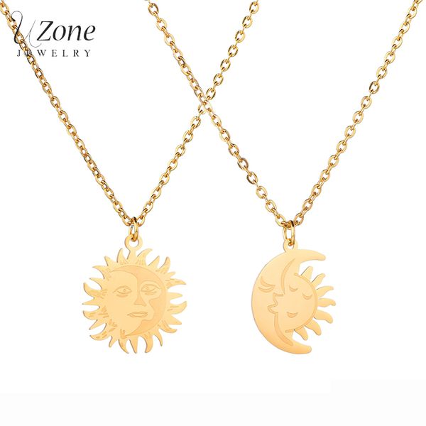 uzone new trendy sun and moon necklace for lovers gold color crescent pendant necklace jewelry, Silver
uzone new trendy sun and moon necklace for lovers gold color crescent pendant necklace jewelry, Silver