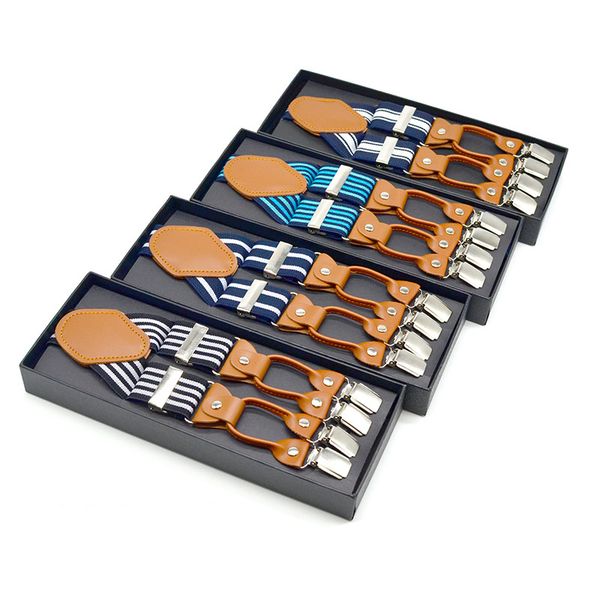 suspenders striped pattern 6 clips 3.5 cm width 120 cm length y shape brace sliver metal clips hipping, Black;white
suspenders striped pattern 6 clips 3.5 cm width 120 cm length y shape brace sliver metal clips hipping, Black;white
