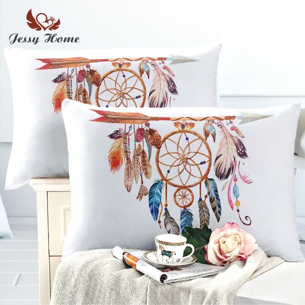 

dreamcatcher pillowcase bohemia boho feather pillow cover bedclothes microfiber fabric soft home textiles drop shipping a28