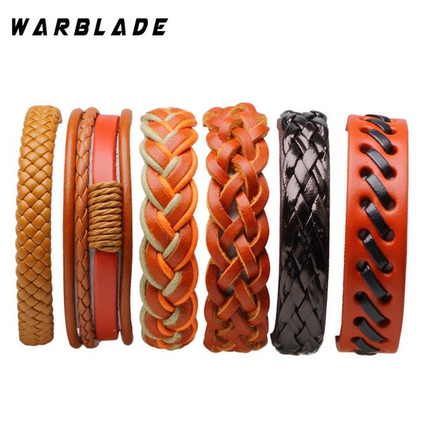 wbl 2018 new genuine leather bracelets vintage multilayer braid bracelet bangle male punk wrap wristband for men women 6pcs/set, Golden;silver
wbl 2018 new genuine leather bracelets vintage multilayer braid bracelet bangle male punk wrap wristband for men women 6pcs/set, Golden;silver