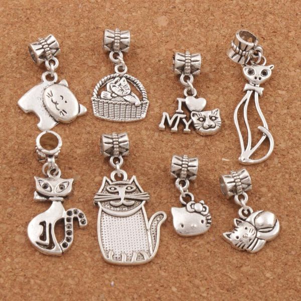 mix cat big hole alloy charm loose beads antique silver dangle fit european bracelet jewelry diy bm32, Black
mix cat big hole alloy charm loose beads antique silver dangle fit european bracelet jewelry diy bm32, Black
