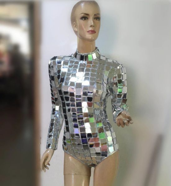 Sequin Mirror Light One-Piece Bodysuit Women Sexy Silver Female Singer Dj Ds Dance Stage Costume Outfit Show Clothing Dress Wear
Sequin Mirror Light One-Piece Bodysuit Women Sexy Silver Female Singer Dj Ds Dance Stage Costume Outfit Show Clothing Dress Wear