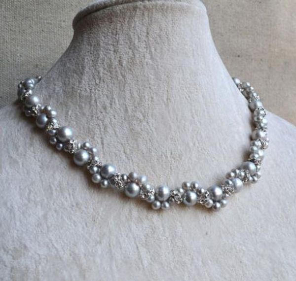 новые keariver свадьба жемчужное ожерелье, 16 дюймов 4-8 мм серый цвет пресноводный жемчужный ожерелье горный хрусталь бусины цветок ожерель, Black 
новые keariver свадьба жемчужное ожерелье, 16 дюймов 4-8 мм серый цвет пресноводный жемчужный ожерелье горный хрусталь бусины цветок ожерель, Black