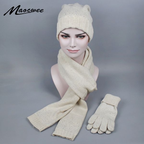 winter knitted scarf hat & glove sets for women inlaid diamonds wool warm scarves skullies beanies, Blue;gray
winter knitted scarf hat & glove sets for women inlaid diamonds wool warm scarves skullies beanies, Blue;gray