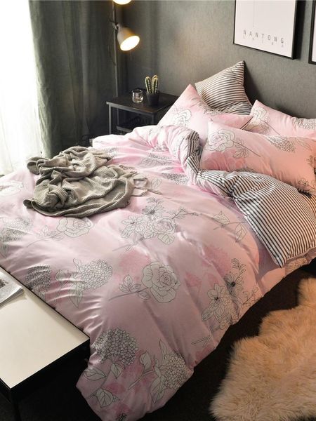 4 pcs duvet cover set floral simple style soft comfy bedding set 
4 pcs duvet cover set floral simple style soft comfy bedding set