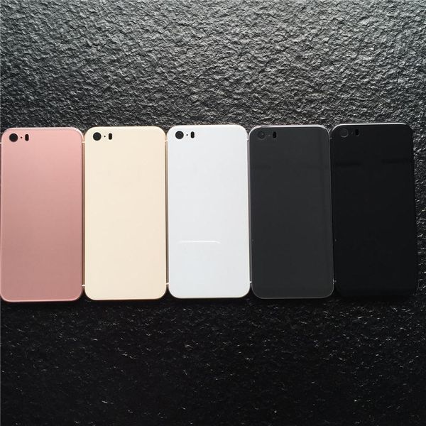 

For iPhone 5s SE Back Housing Cover Like iPhone 8 Style Metal Glass Back Cover Replacement with Buttons For 5s housing to iPhone8