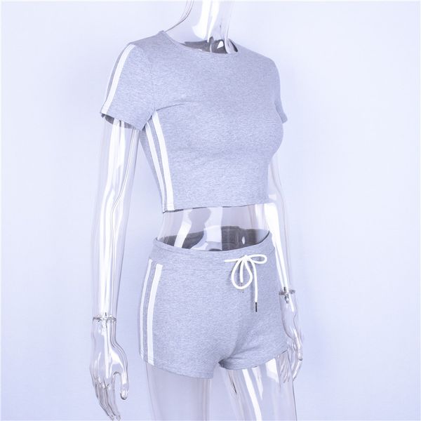 Pullover Cotton Side Stripe Patchwork Crop Top Short Two Pieces Set Short Sleeve Crop Tshirt Summer Women Sexy Tracksuit Female
Pullover Cotton Side Stripe Patchwork Crop Top Short Two Pieces Set Short Sleeve Crop Tshirt Summer Women Sexy Tracksuit Female
