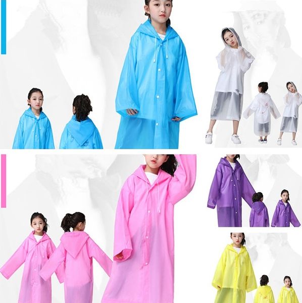 

new kids hooded transparent raincoats rain coat poncho raincoat cover long girl boy rainwear 6 colors t2i354
