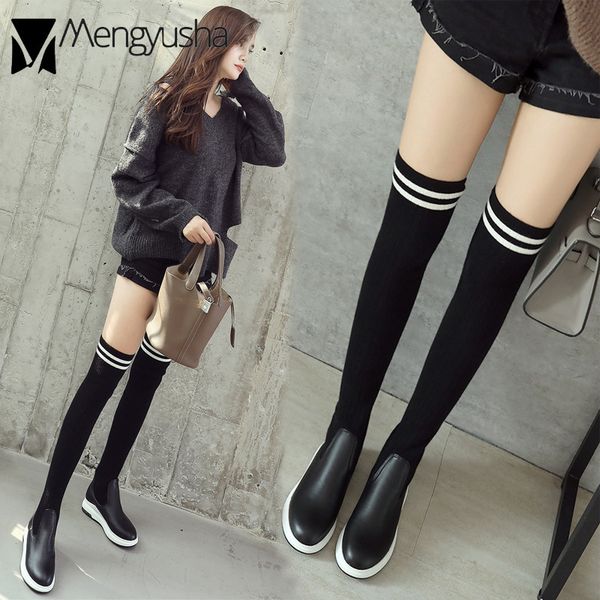 knitted patchwork women socks shoes stretch over knee long thigh high boots wedges flat heels platform slim leg booties stripes, Black
knitted patchwork women socks shoes stretch over knee long thigh high boots wedges flat heels platform slim leg booties stripes, Black