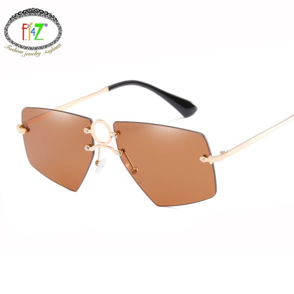 f.j4z women's sunglasses for outdoor protection trendy rimless simple unusual style shades glasses for men, White;black
f.j4z women's sunglasses for outdoor protection trendy rimless simple unusual style shades glasses for men, White;black