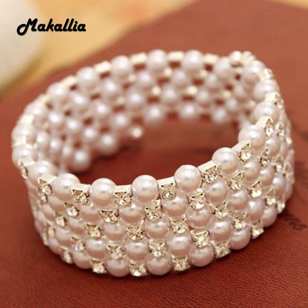 luxurious korea temperament silver-plated all-crystal simulation pearl bracelet multi-layer winding wide bracelet for woman, Golden;silver
luxurious korea temperament silver-plated all-crystal simulation pearl bracelet multi-layer winding wide bracelet for woman, Golden;silver
