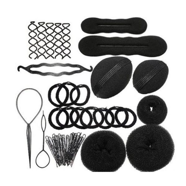 useful magic hair styling clip maker tool kit set pads foam sponge hairpins bun donut tool, Brown
useful magic hair styling clip maker tool kit set pads foam sponge hairpins bun donut tool, Brown