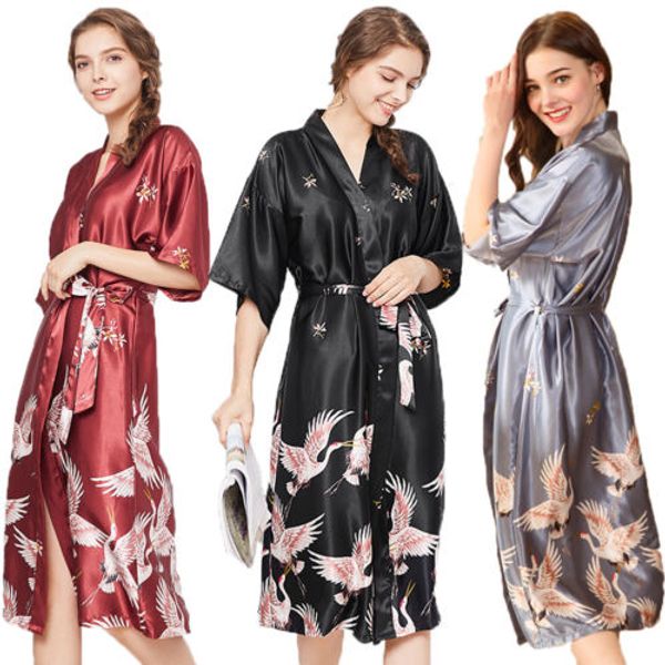 women silk satin robe kimono dress gown wedding lingerie bridesmaid sleepwear night new, Black;red
women silk satin robe kimono dress gown wedding lingerie bridesmaid sleepwear night new, Black;red