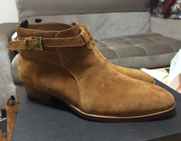 exclusive customized new model 2016 paris london qing-zhilong short ankle brown cross straps jodhpur catwalk suede boot, Black
exclusive customized new model 2016 paris london qing-zhilong short ankle brown cross straps jodhpur catwalk suede boot, Black