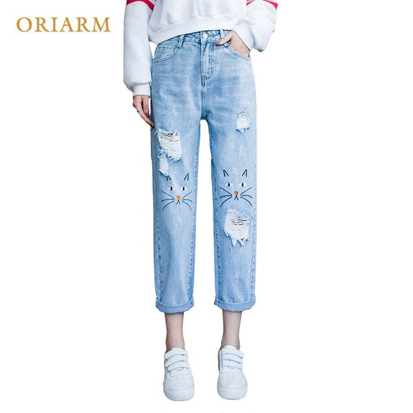 women jeans waist loose hole denim new slim pencil pants cowboy patterned pants new 2018, Blue
women jeans waist loose hole denim new slim pencil pants cowboy patterned pants new 2018, Blue