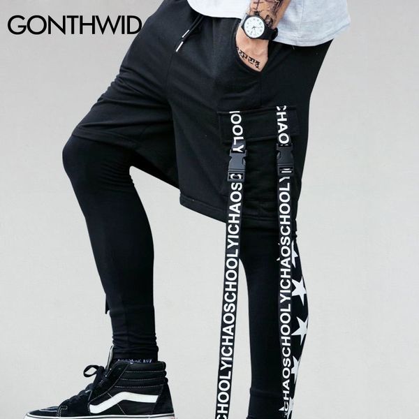 wholesale-gonthwid side ribbon elastic waist drawstring shorts mens 2017 summer fashion hip hop harajuku pocket harem shorts streetwear, White;black
wholesale-gonthwid side ribbon elastic waist drawstring shorts mens 2017 summer fashion hip hop harajuku pocket harem shorts streetwear, White;black