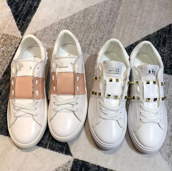 new fashion rivet small white shoes women's wild leather flat casual shoes color matching couple models design white shoes, Black
new fashion rivet small white shoes women's wild leather flat casual shoes color matching couple models design white shoes, Black