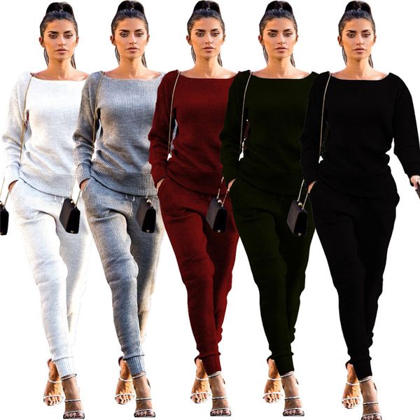 Casual Cotton Knitted Tracksuits Women Two Piece Set Top and Pants Casual Solid Sweater Sets Winter Sweat Suits Female Hot
Casual Cotton Knitted Tracksuits Women Two Piece Set Top and Pants Casual Solid Sweater Sets Winter Sweat Suits Female Hot