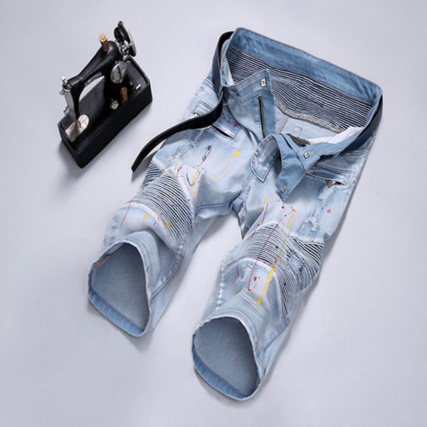 new men cowboy shorts thin section shorts elasticity jet black watercolor straight casual men's shorts, Blue
new men cowboy shorts thin section shorts elasticity jet black watercolor straight casual men's shorts, Blue
