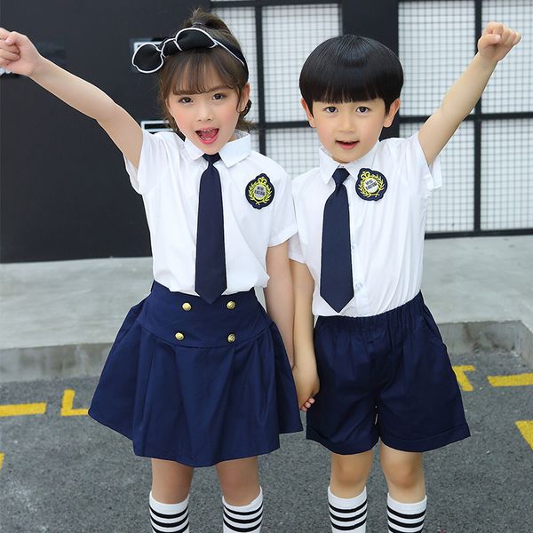 kindergarten uniform summer new children's short sleeved suit primary school cotton uniform kids clothing suit, White
kindergarten uniform summer new children's short sleeved suit primary school cotton uniform kids clothing suit, White