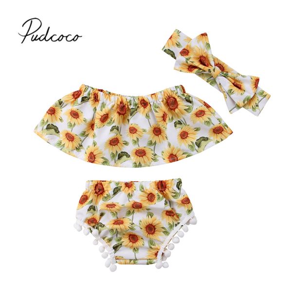2018 brand new newborn toddler baby girls 0-24m sunflower print vest strapless tassel pp shorts headband 3pcs clothes sets, White
2018 brand new newborn toddler baby girls 0-24m sunflower print vest strapless tassel pp shorts headband 3pcs clothes sets, White