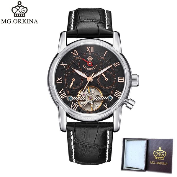 new relogio masculino orkina automatic mechanical watches men leather band flywheel skeleton watches, Slivery;brown
new relogio masculino orkina automatic mechanical watches men leather band flywheel skeleton watches, Slivery;brown