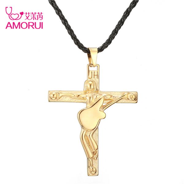 amorui stainless steel guitar cross pendant necklace with black rope chain men necklaces friend jewelry gift johnny hallyday, Silver
amorui stainless steel guitar cross pendant necklace with black rope chain men necklaces friend jewelry gift johnny hallyday, Silver