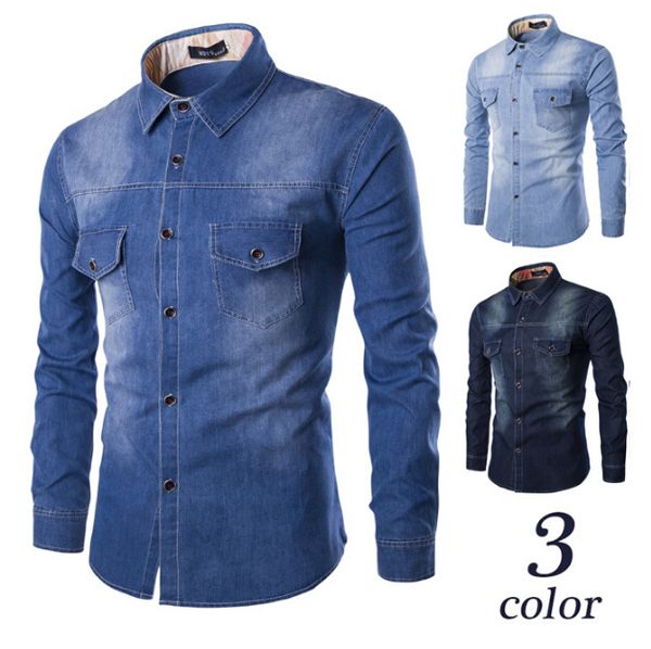 new black blue shirt men autumn fashion demin shirt casual slim fit shirts chemise plus size 6xl, White;black
new black blue shirt men autumn fashion demin shirt casual slim fit shirts chemise plus size 6xl, White;black