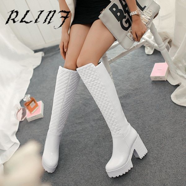 rlinf new thick sole with knight high heel waterproof platform over the knee high tube stovepipe female long boots, Black
rlinf new thick sole with knight high heel waterproof platform over the knee high tube stovepipe female long boots, Black