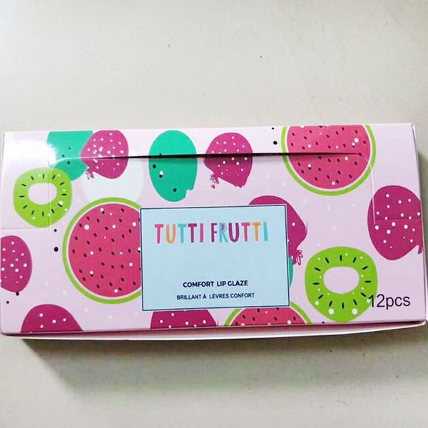 

Новый макияж помада Tutti Frutti фрукты блеск блеск для губ 12 цветов сочные фрукты комфорт губ глазурь 12 шт./компл. DHL доставка
