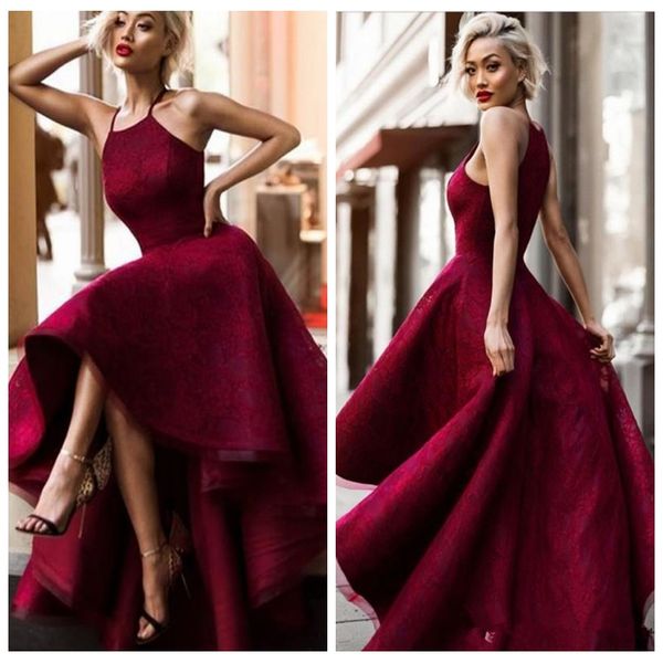 halter a-line burgundy high low lace prom dresses 2021 short full lace custom formal special occasion party gowns special occasion gowns, Black
halter a-line burgundy high low lace prom dresses 2021 short full lace custom formal special occasion party gowns special occasion gowns, Black