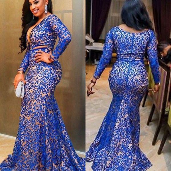 plunging v-neck prom dresses glamorous plus size long sleeves lace mermaid party gowns cutaway sides celebrity evening dresses, Black
plunging v-neck prom dresses glamorous plus size long sleeves lace mermaid party gowns cutaway sides celebrity evening dresses, Black