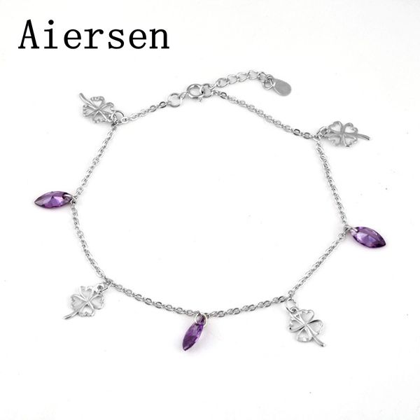 aiersen new women anklet s925 silver amethyst clover leg bracelet girl fashion anklets lucky tobillera plata 925 fine jewelry, Red;blue
aiersen new women anklet s925 silver amethyst clover leg bracelet girl fashion anklets lucky tobillera plata 925 fine jewelry, Red;blue