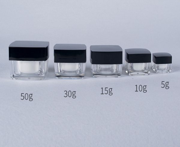 100pcs/lot 5g 10g 15g 30g 50g transparent square acrylic cream jar empty packaging bottle cream box container
100pcs/lot 5g 10g 15g 30g 50g transparent square acrylic cream jar empty packaging bottle cream box container