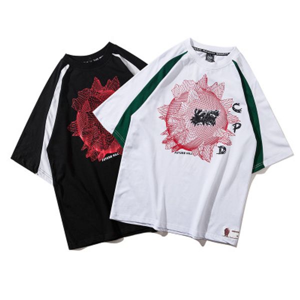 лето хип-хоп футболка мужской high street fantasic геометрическая печатных марка мода tee пара короткие losse верхней одежды, White;black 
лето хип-хоп футболка мужской high street fantasic геометрическая печатных марка мода tee пара короткие losse верхней одежды, White;black