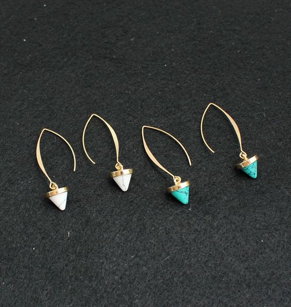 2colors natural white green turquoise stone earrings arrow shape gold color dangle earrings jewelry for women, Silver
2colors natural white green turquoise stone earrings arrow shape gold color dangle earrings jewelry for women, Silver