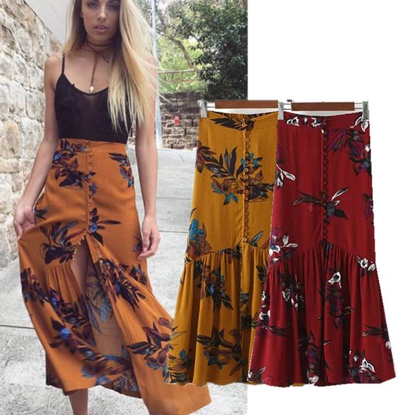 high waist boho print long skirts women split maxi skirt floral print cardigan beach bohemian dress female chic vintage summer holiday skirt, Black
high waist boho print long skirts women split maxi skirt floral print cardigan beach bohemian dress female chic vintage summer holiday skirt, Black