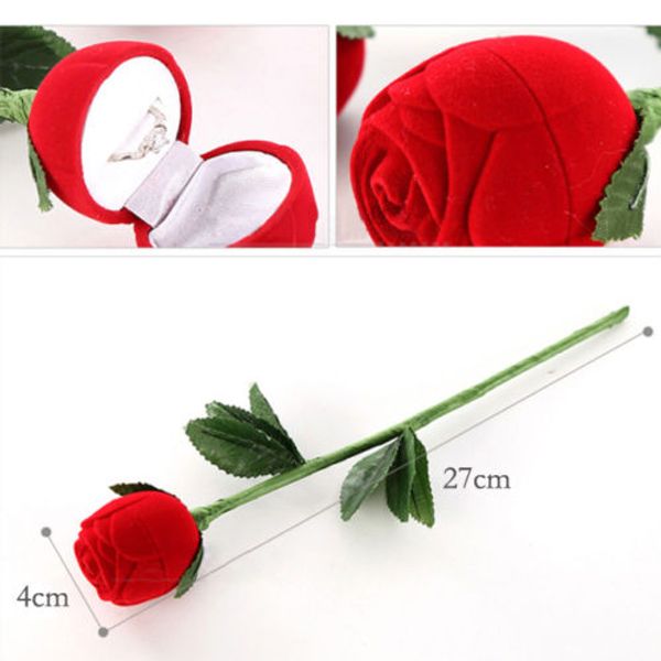 red rose shape wedding rings pendants jewelry gift box earrings velvet ring box for men valentine's day gift, Black;white 
red rose shape wedding rings pendants jewelry gift box earrings velvet ring box for men valentine's day gift, Black;white
