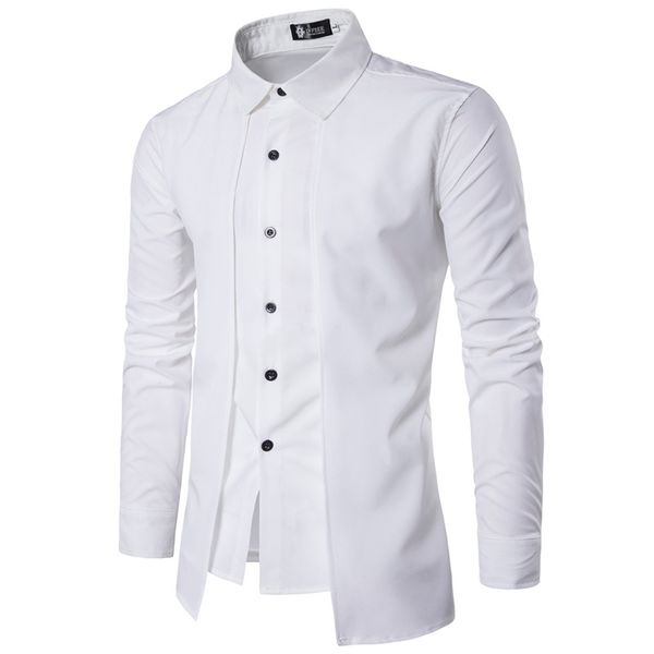 2018 autumn new arrival british style casual long sleeve solid male business two false pieces decoration slim fit shirt, White;black
2018 autumn new arrival british style casual long sleeve solid male business two false pieces decoration slim fit shirt, White;black
