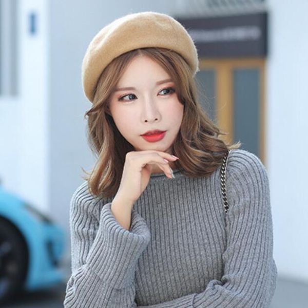 fashion beret for women new wool solid color beret korean version of the tide sen hat ladies autumn winter woolen, Blue;gray
fashion beret for women new wool solid color beret korean version of the tide sen hat ladies autumn winter woolen, Blue;gray