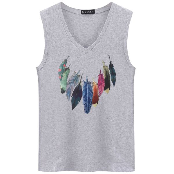 casual men feather printed bodybuilding vest mans gyms mens tank workout singlet fitness tank muscle sleeveless shirts, White;black
casual men feather printed bodybuilding vest mans gyms mens tank workout singlet fitness tank muscle sleeveless shirts, White;black