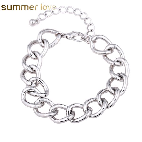 new fashion link chain bracelets curb chain bracelet men women party gift hiphop wholesale jewelry silver color, Golden;silver
new fashion link chain bracelets curb chain bracelet men women party gift hiphop wholesale jewelry silver color, Golden;silver
