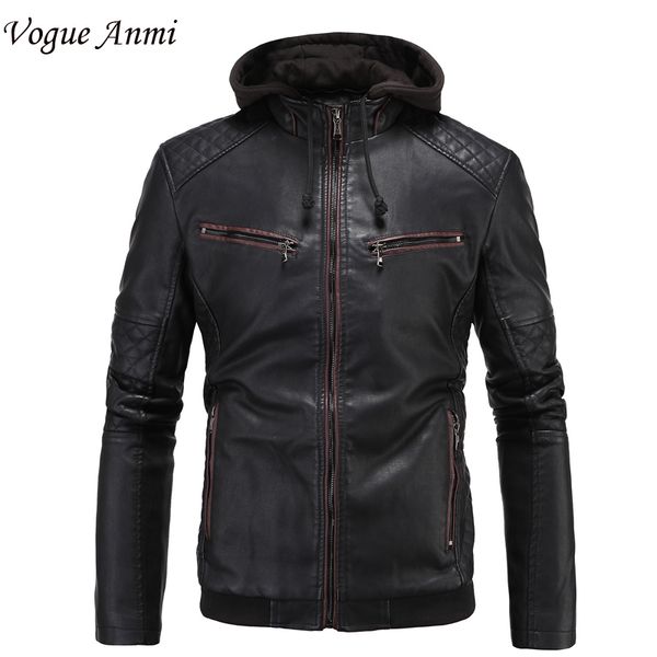 wholesale- vogue anmi.leather jacket men hooded jaqueta de couro masculina pu mens leather jackets men slim fit thick coat, Black
wholesale- vogue anmi.leather jacket men hooded jaqueta de couro masculina pu mens leather jackets men slim fit thick coat, Black
