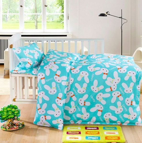 100% Cotton Kid's Bedding Set With Sheet, Fitted Sheet, And Pillow Case,including Feather Silk Quit Core , Pad And Pearl Pillow Core