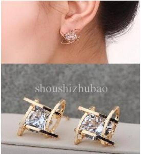 2018 jewelry new earrings hollow out square zircons earrings ear studs, Golden;silver
2018 jewelry new earrings hollow out square zircons earrings ear studs, Golden;silver