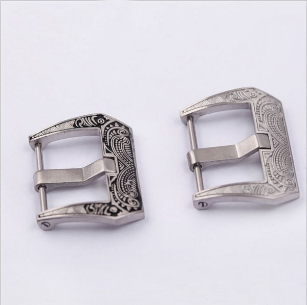 2018 новые часы часть адаптер часы черный / новый нержавеющей стали пряжкой кожаный полосы 20мм, 22мм, размер 24мм ретро вырезанный, Black;brown