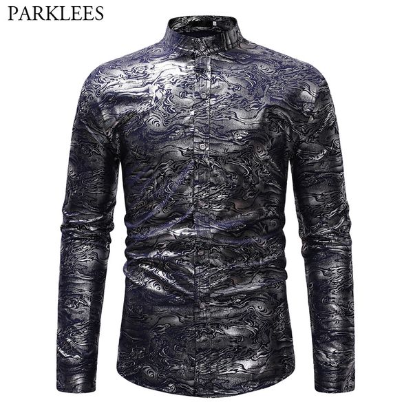 stylish clouds sliver bronzing dress shirt men 2018 autumn new slim fit long sleeve social shirt male chemise homme, White;black
stylish clouds sliver bronzing dress shirt men 2018 autumn new slim fit long sleeve social shirt male chemise homme, White;black