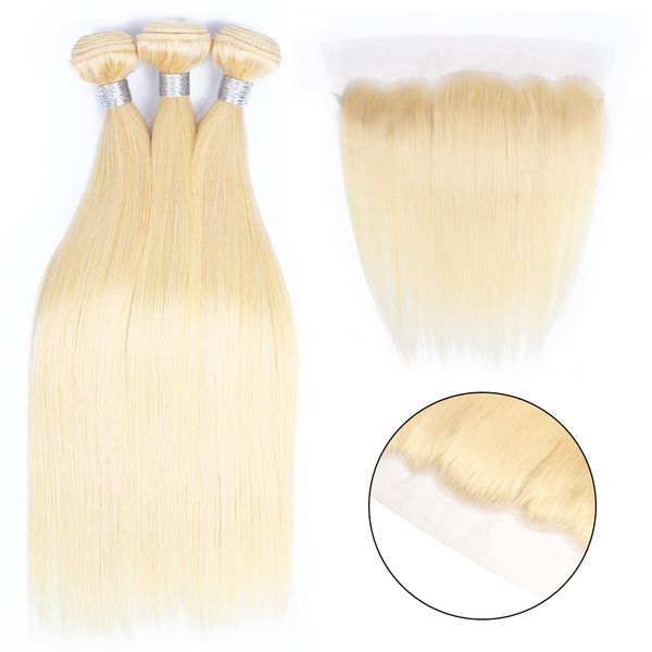 bleach blonde 613 color 2 bundles with 4*13 ear to ear lace frontal indian body wave straight remy human hair weave, Black;brown
bleach blonde 613 color 2 bundles with 4*13 ear to ear lace frontal indian body wave straight remy human hair weave, Black;brown