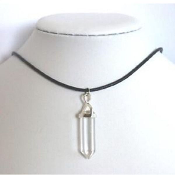 hexagonal column natural stone necklace beautiful crystal pendant with pu leather chain 5 colors pendant necklaces, Silver
hexagonal column natural stone necklace beautiful crystal pendant with pu leather chain 5 colors pendant necklaces, Silver